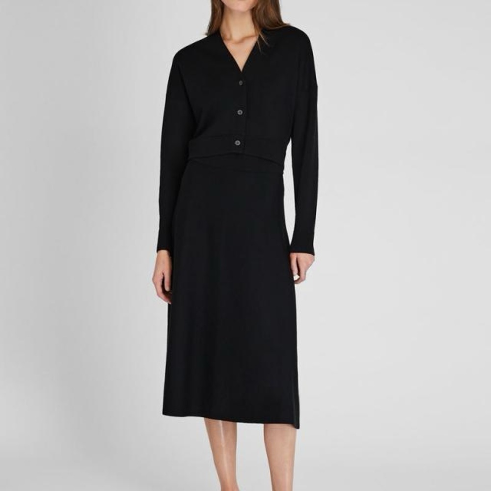 NWT CLUB MONACO MERINO RELAXED CARDIGAN BLACK (size XXS) - Picture 4 of 9